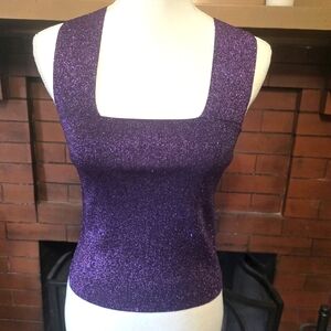 House of Harlow 1960 Deep Purple Sparkling Top